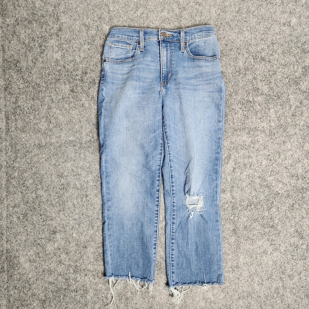 Levis 724 Premium Quality High Rise Straight Crop Jeans Women 27x22 Distressed